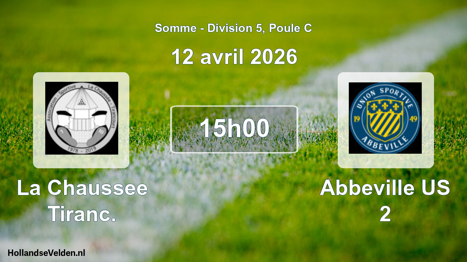 Match programmé: La Chaussee Tiranc. - Abbeville US 2 (12 avril 2026)