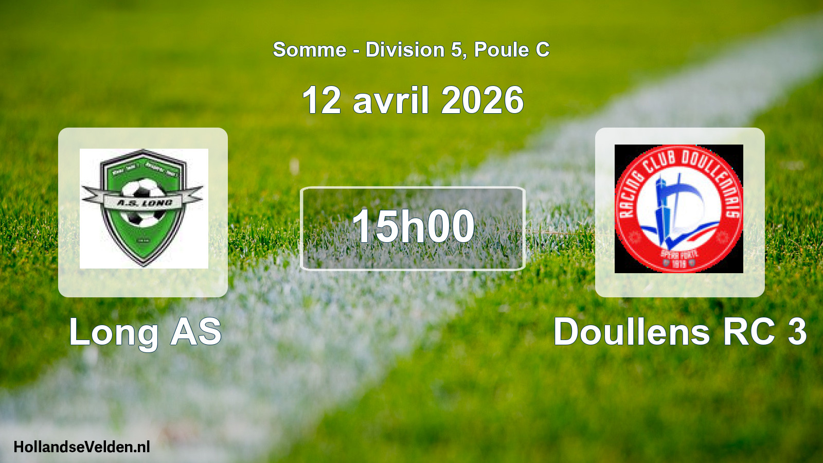 Match programmé: Long AS - Doullens RC 3 (12 avril 2026)
