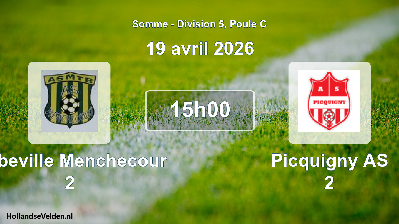 Scheduled Match: Abbeville Menchecour 2 - Picquigny AS 2 (19 April 2026)
