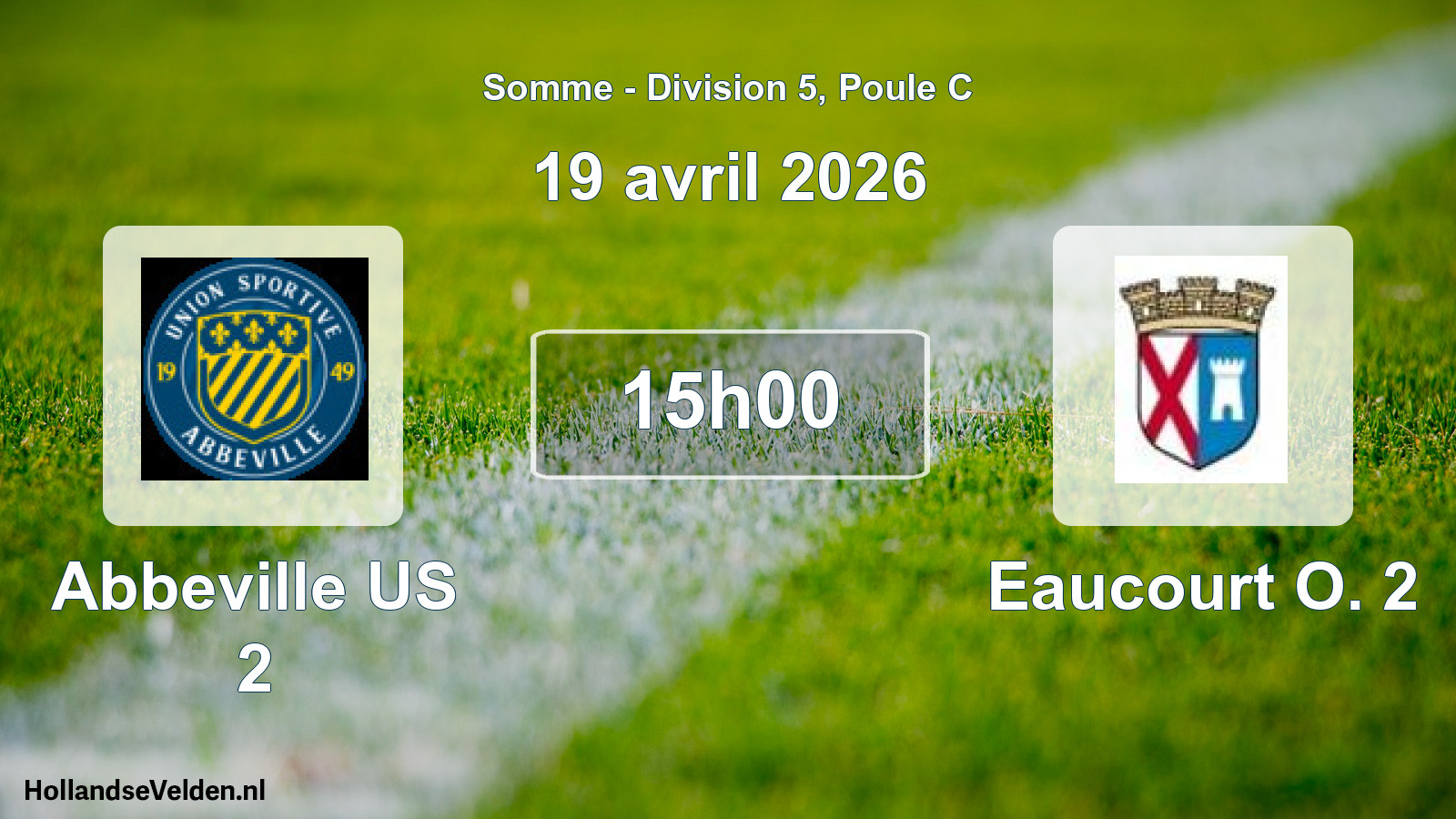 Match programmé: Abbeville US 2 - Eaucourt O. 2 (19 avril 2026)