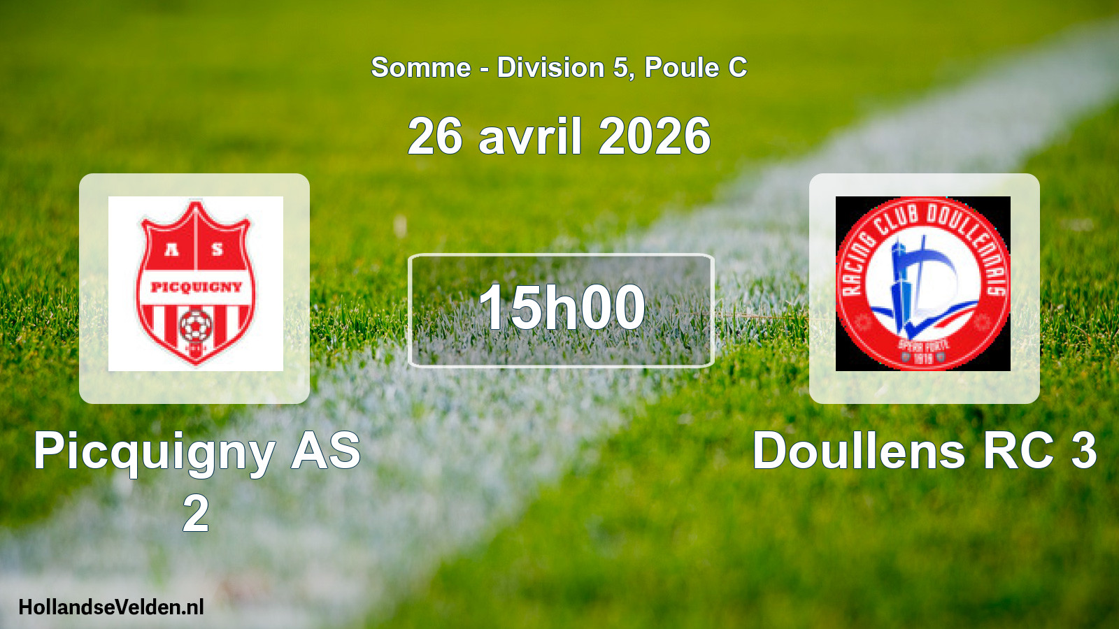 Match programmé: Picquigny AS 2 - Doullens RC 3 (26 avril 2026)