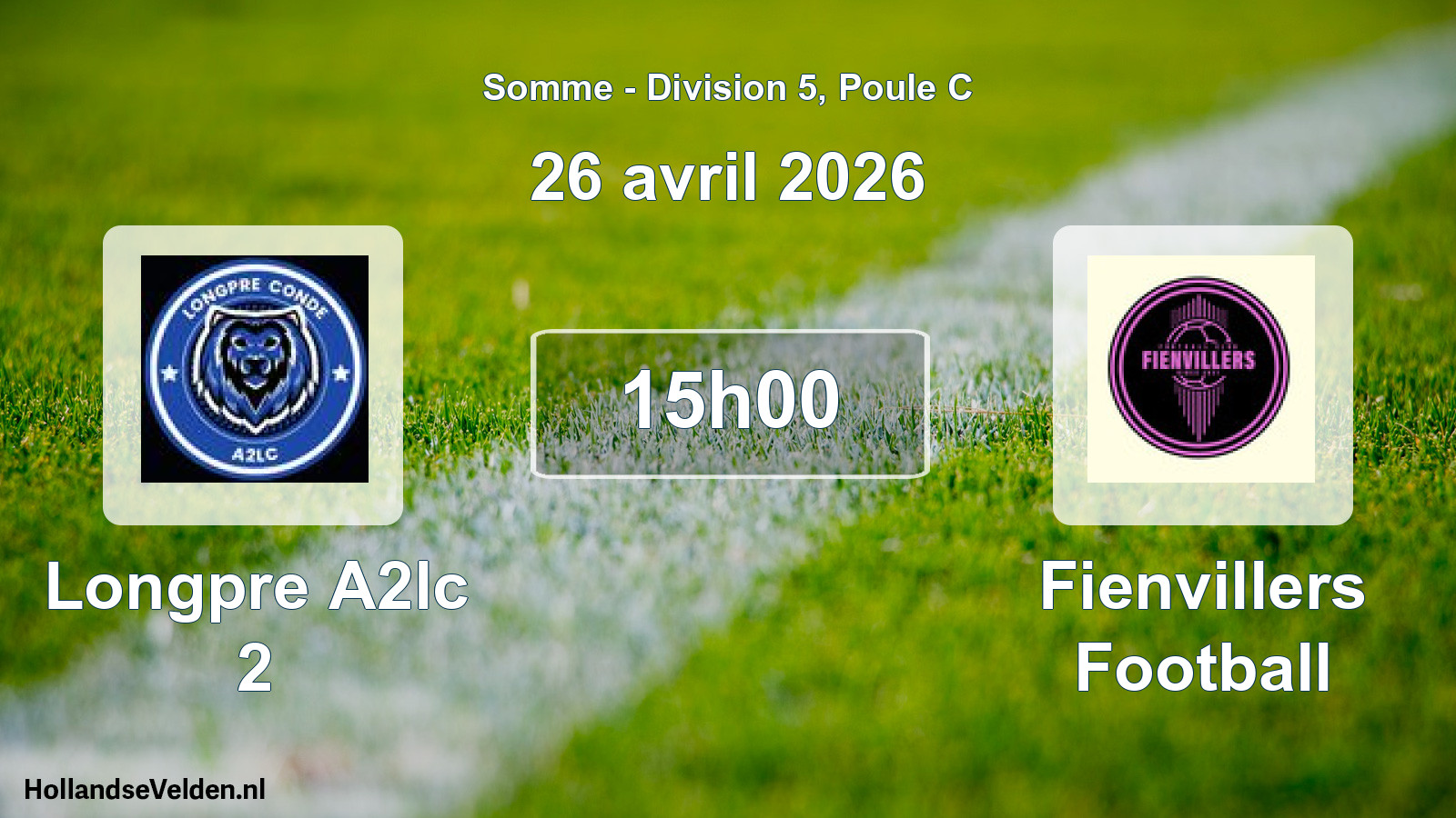 Match programmé: Longpre A2lc 2 - Fienvillers Football (26 avril 2026)
