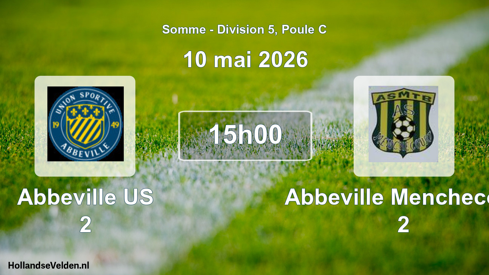 Match programmé: Abbeville US 2 - Abbeville Menchecour 2 (10 mai 2026)