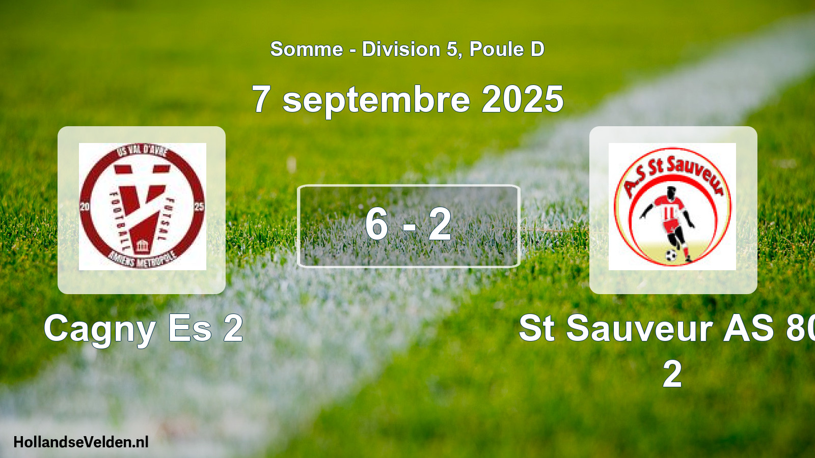 Match joué: Cagny Es 2 - St Sauveur AS 80 2 6 - 2 (7 septembre 2025)