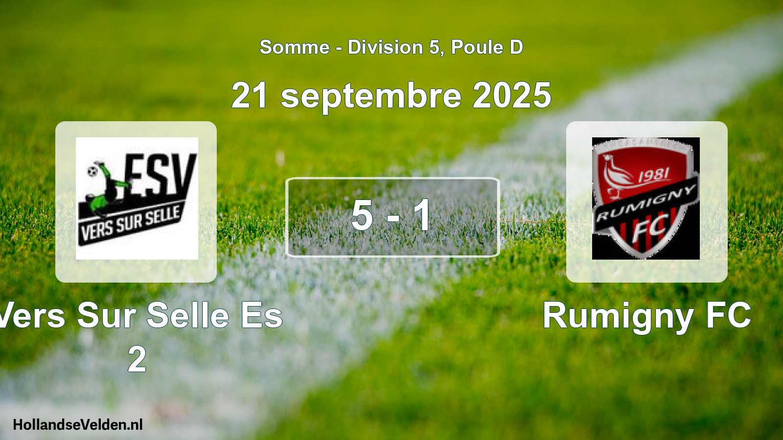 Gespeelde wedstrijd: Vers Sur Selle Es 2 - Rumigny FC 5 - 1 (21 september 2025)