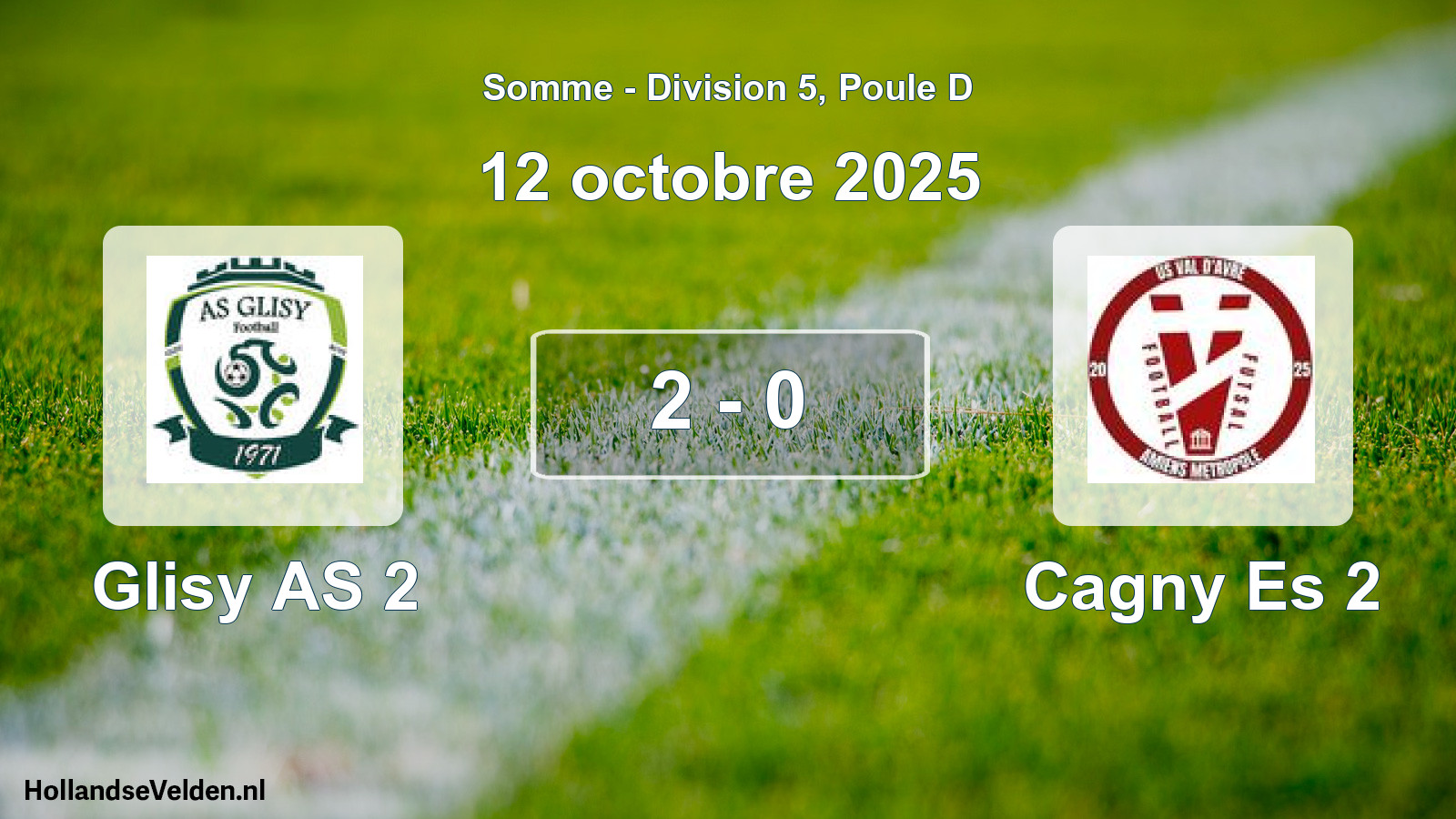 Match joué: Glisy AS 2 - Cagny Es 2 2 - 0 (12 octobre 2025)
