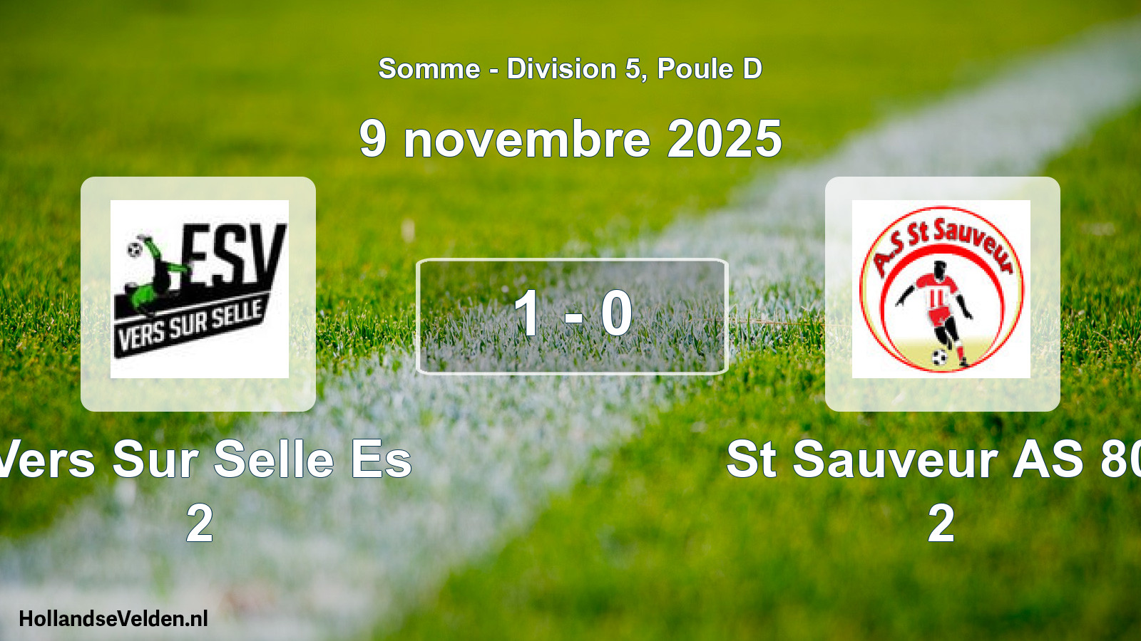Match joué: Vers Sur Selle Es 2 - St Sauveur AS 80 2 1 - 0 (9 novembre 2025)