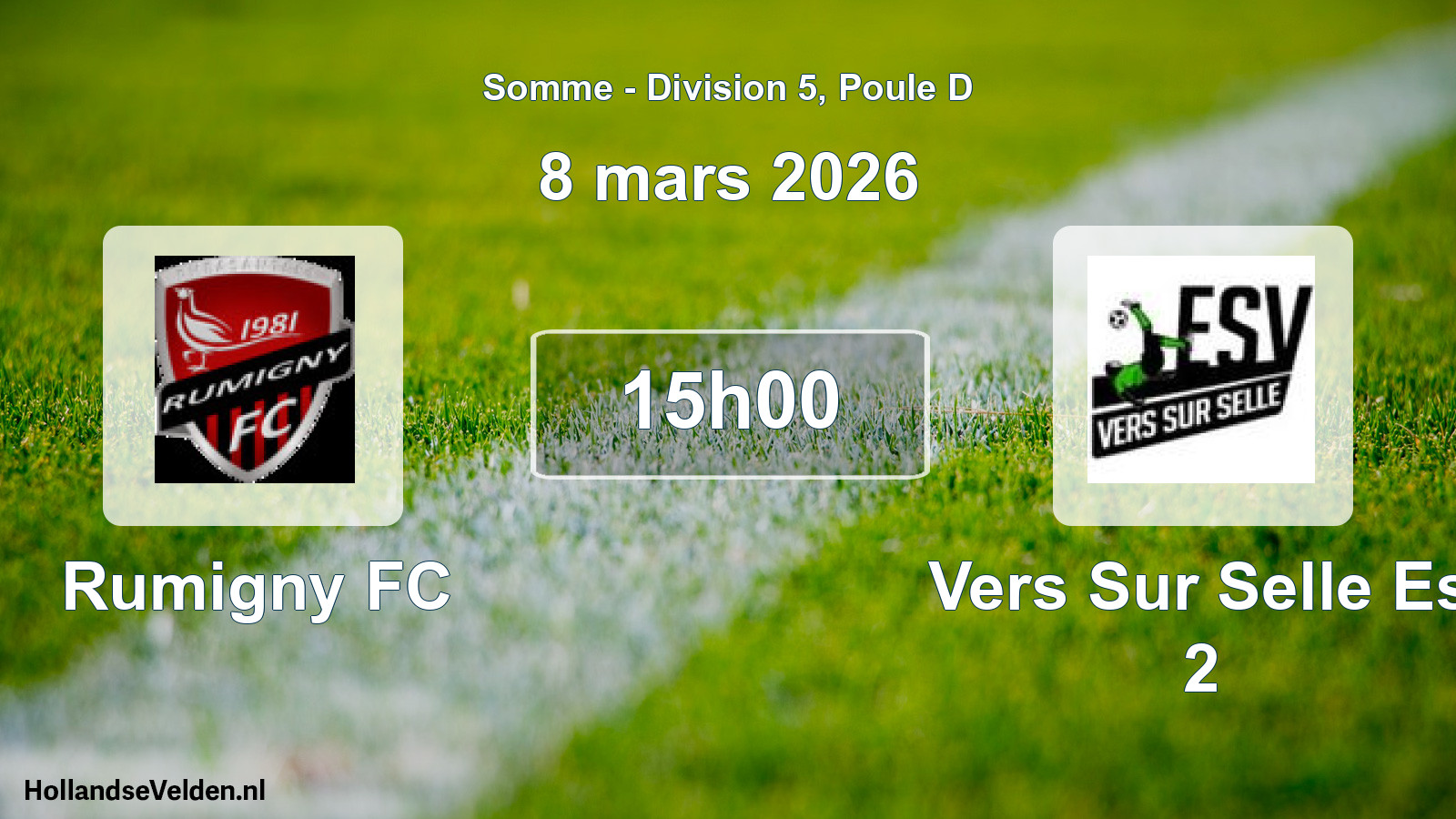 Match programmé: Rumigny FC - Vers Sur Selle Es 2 (8 mars 2026)