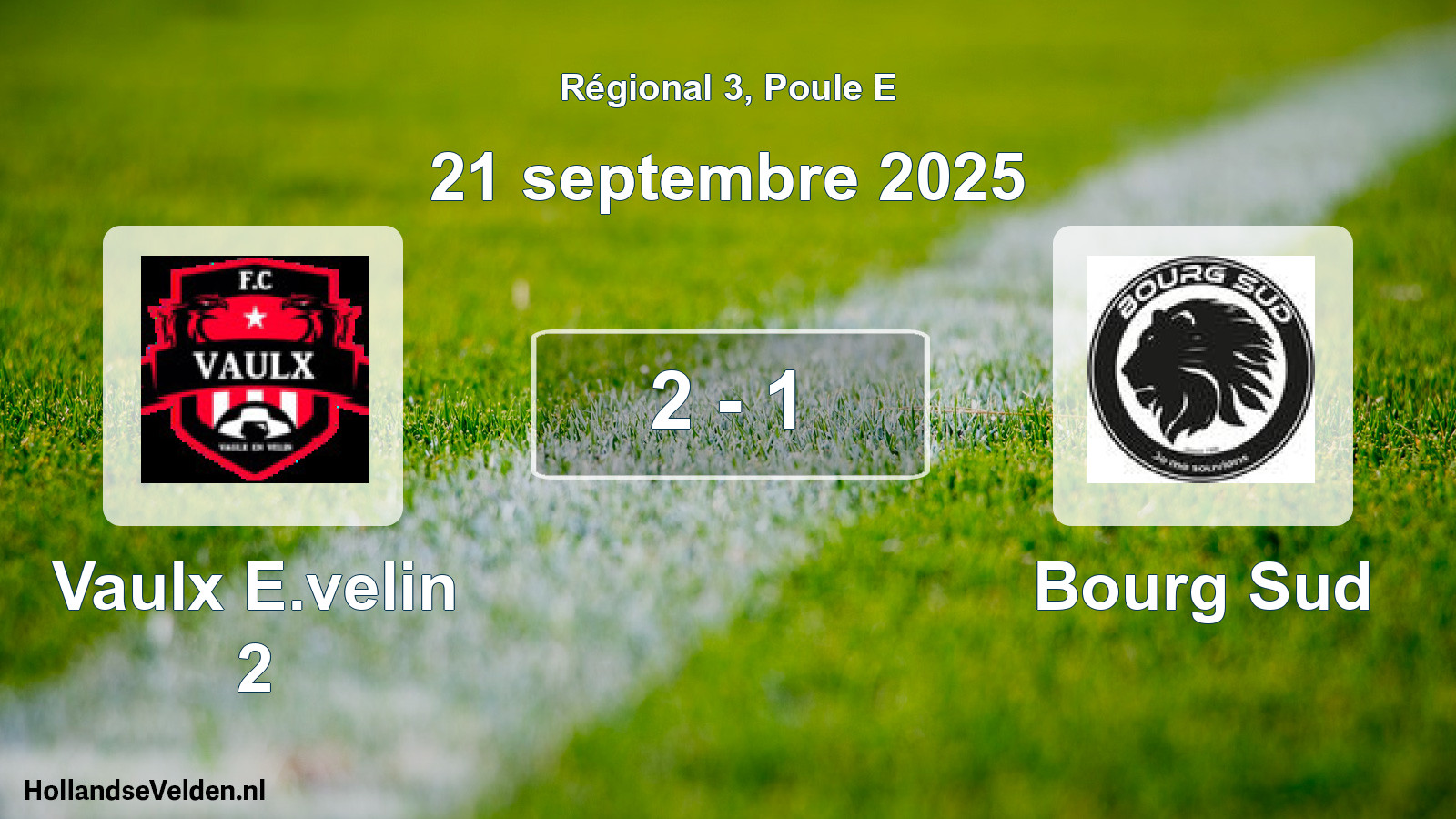 Gespeelde wedstrijd: Vaulx E.velin 2 - Bourg Sud 2 - 1 (21 september 2025)