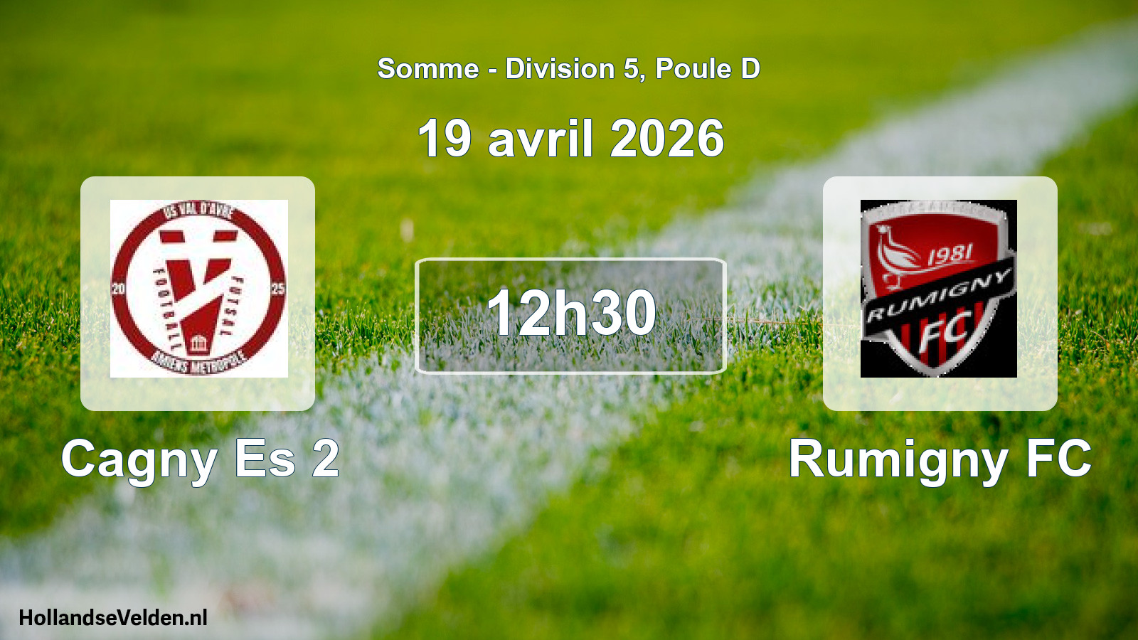 Scheduled Match: Cagny Es 2 - Rumigny FC (19 April 2026)