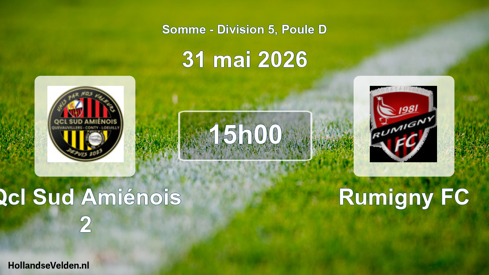 Scheduled Match: Qcl Sud Amiénois 2 - Rumigny FC (31 May 2026)