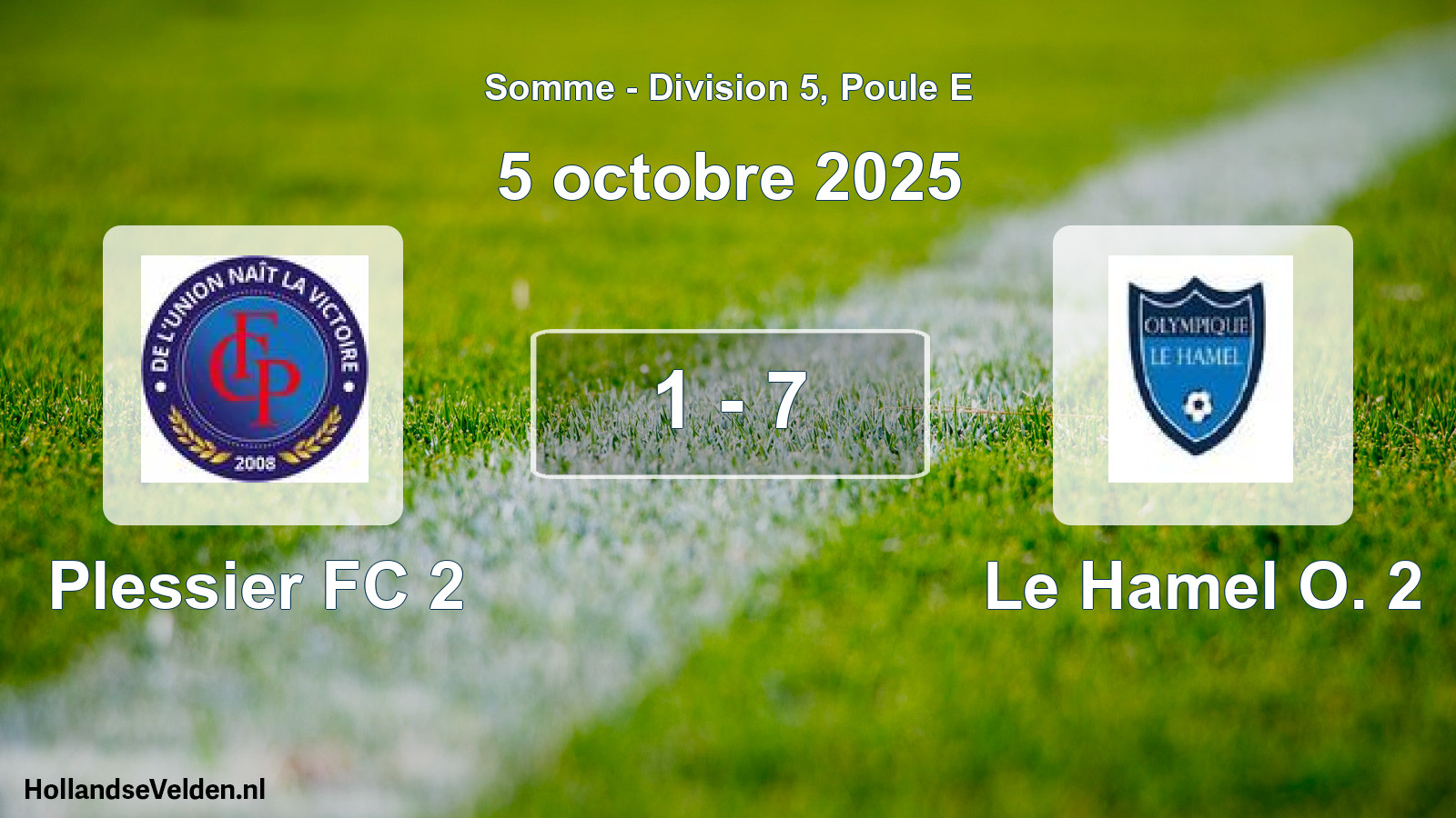 Total number of matches played: Plessier FC 2 - Le Hamel O. 2 1 - 7 (5 October 2025)
