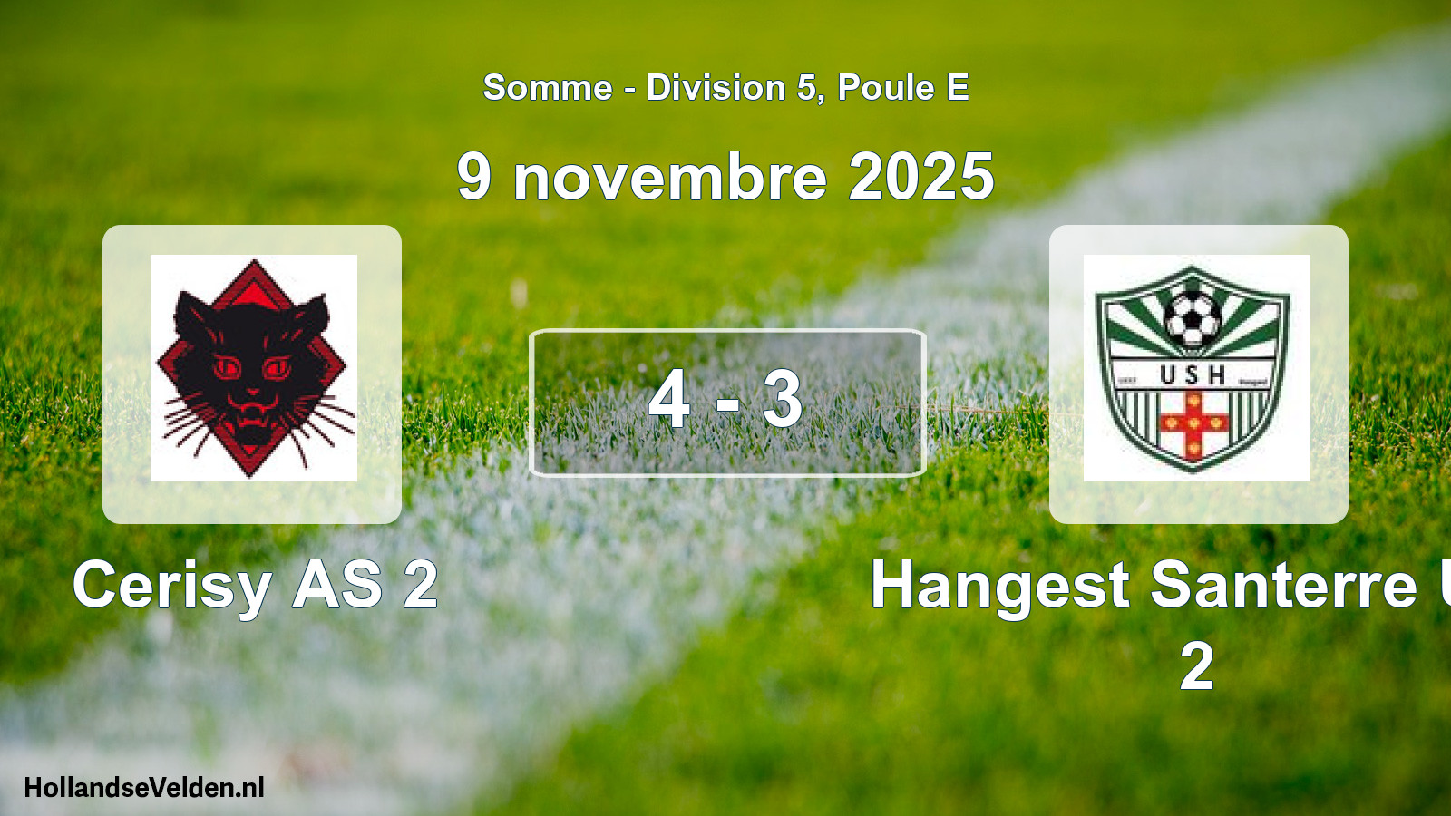 Gespeelde wedstrijd: Cerisy AS 2 - Hangest Santerre US 2 4 - 3 (9 november 2025)