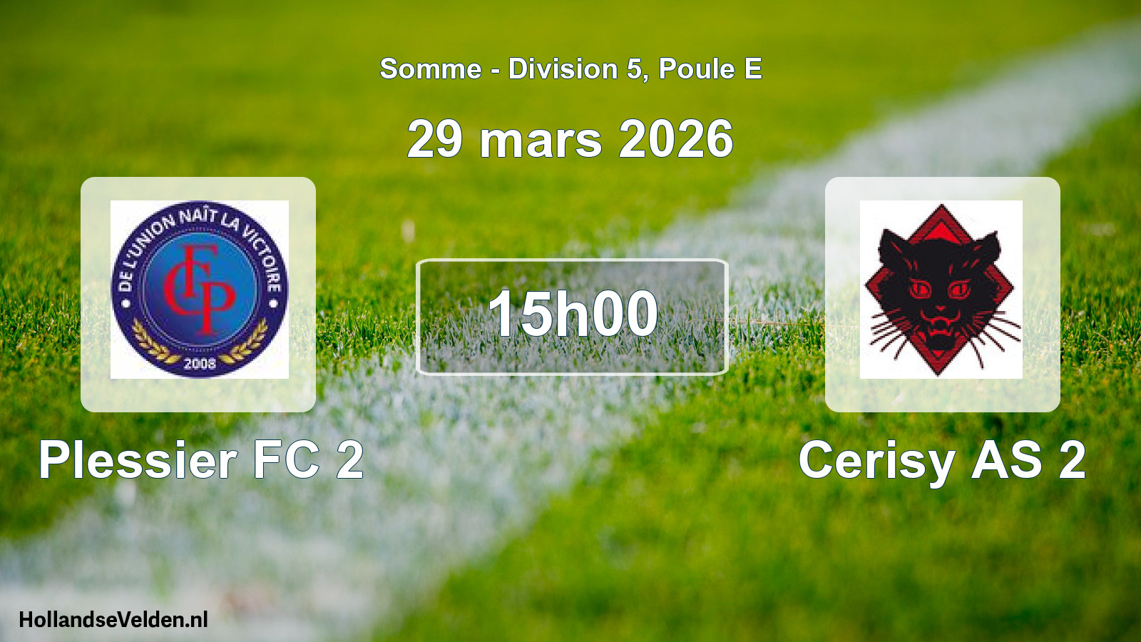 Scheduled Match: Plessier FC 2 - Cerisy AS 2 (29 March 2026)