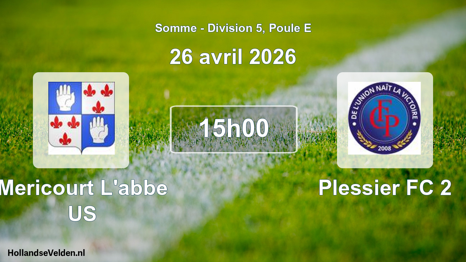 Scheduled Match: Mericourt L'abbe US - Plessier FC 2 (26 April 2026)
