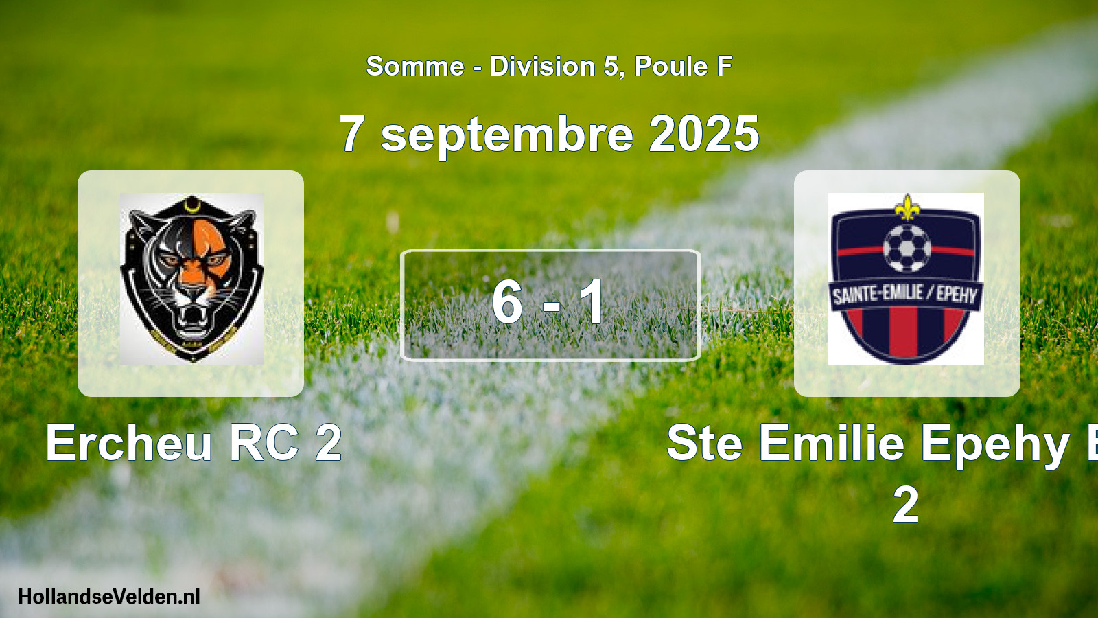 Match joué: Ercheu RC 2 - Ste Emilie Epehy Es 2 6 - 1 (7 septembre 2025)