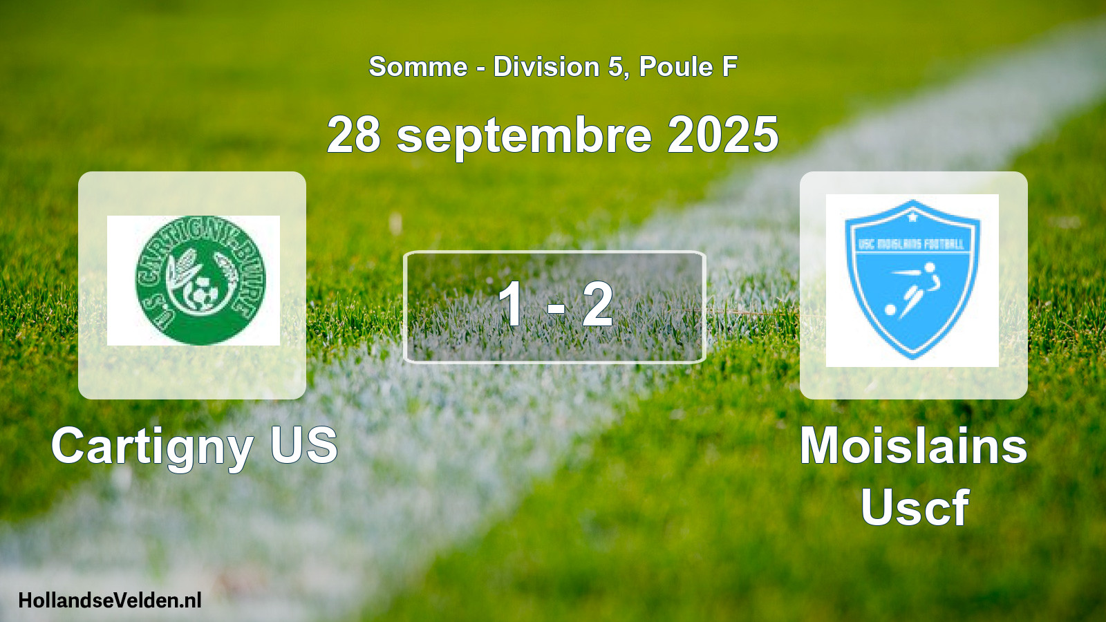 Match joué: Cartigny US - Moislains Uscf 1 - 2 (28 septembre 2025)