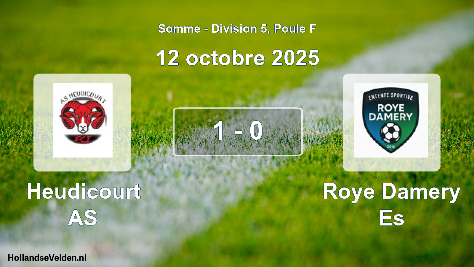 Match joué: Heudicourt AS - Roye Damery Es 1 - 0 (12 octobre 2025)