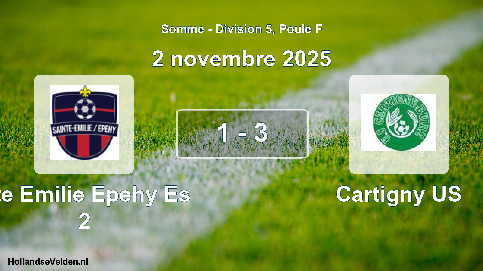 Gespeelde wedstrijd: Ste Emilie Epehy Es 2 - Cartigny US 1 - 3 (2 november 2025)