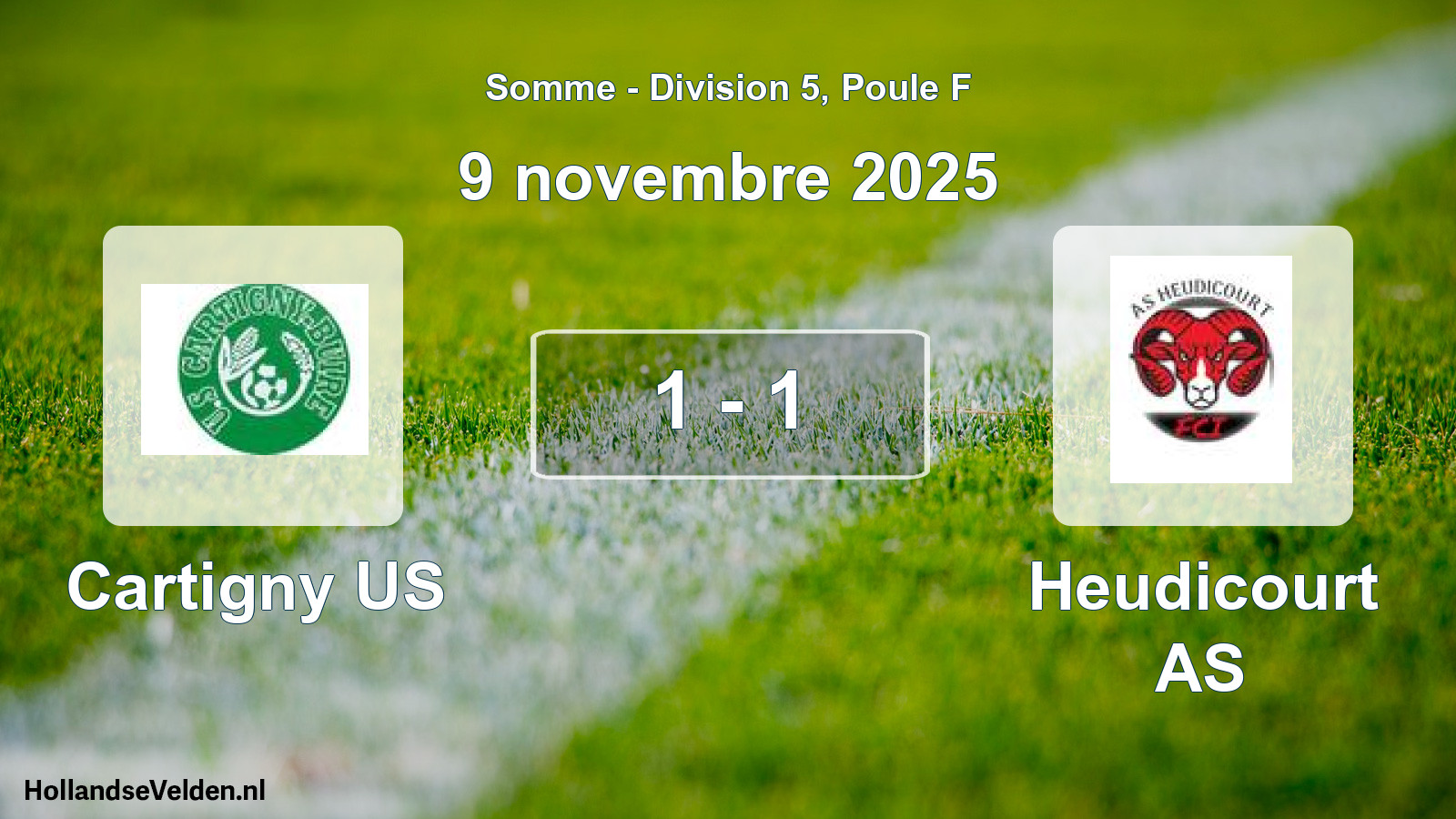 Gespeelde wedstrijd: Cartigny US - Heudicourt AS 1 - 1 (9 november 2025)