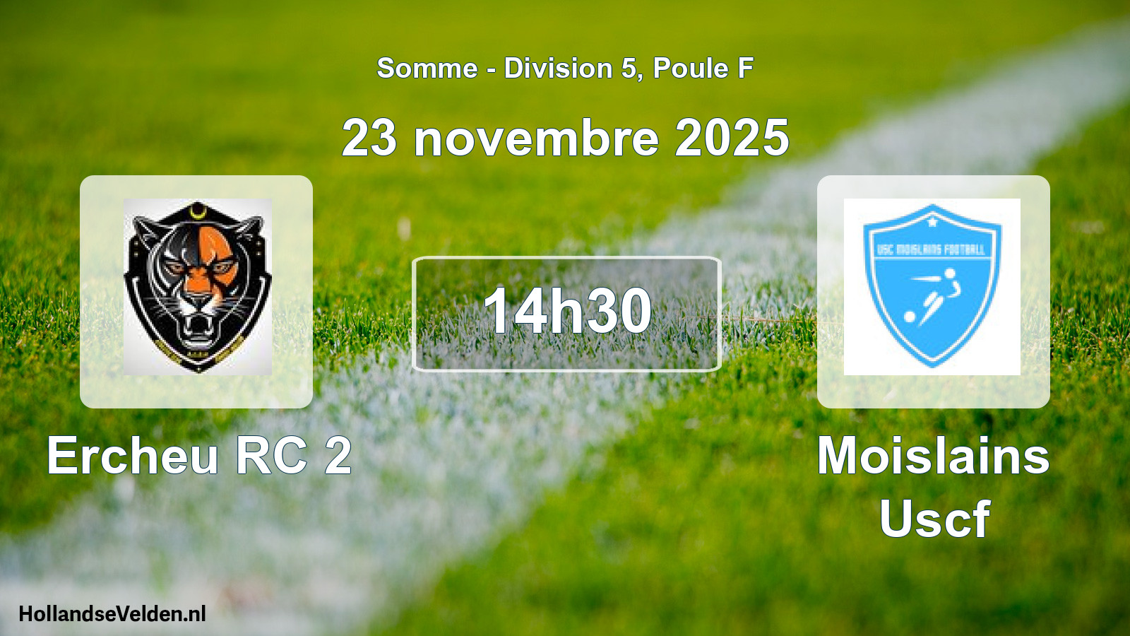 Match programmé: Ercheu RC 2 - Moislains Uscf (23 novembre 2025)