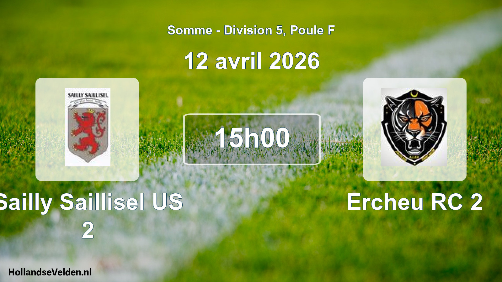Match programmé: Sailly Saillisel US 2 - Ercheu RC 2 (12 avril 2026)