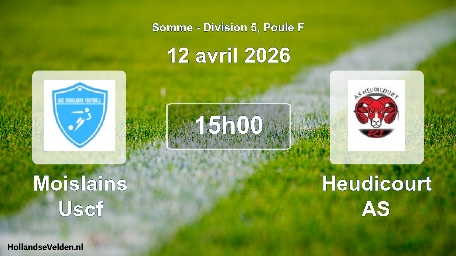 Match programmé: Moislains Uscf - Heudicourt AS (12 avril 2026)