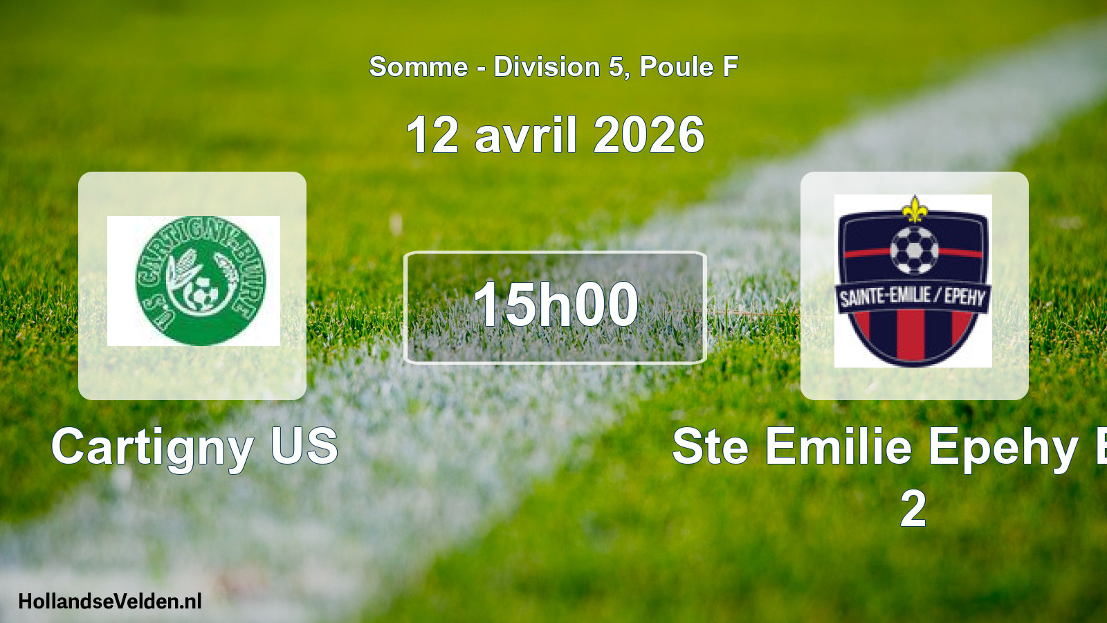 Match programmé: Cartigny US - Ste Emilie Epehy Es 2 (12 avril 2026)