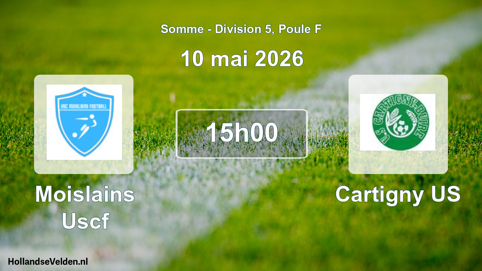 Match programmé: Moislains Uscf - Cartigny US (10 mai 2026)