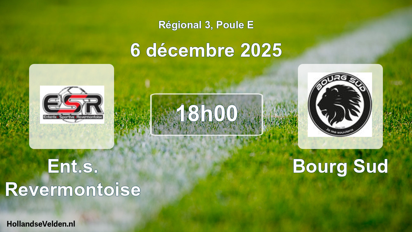 Geplande wedstrijd: Ent.s. Revermontoise - Bourg Sud (6 december 2025)