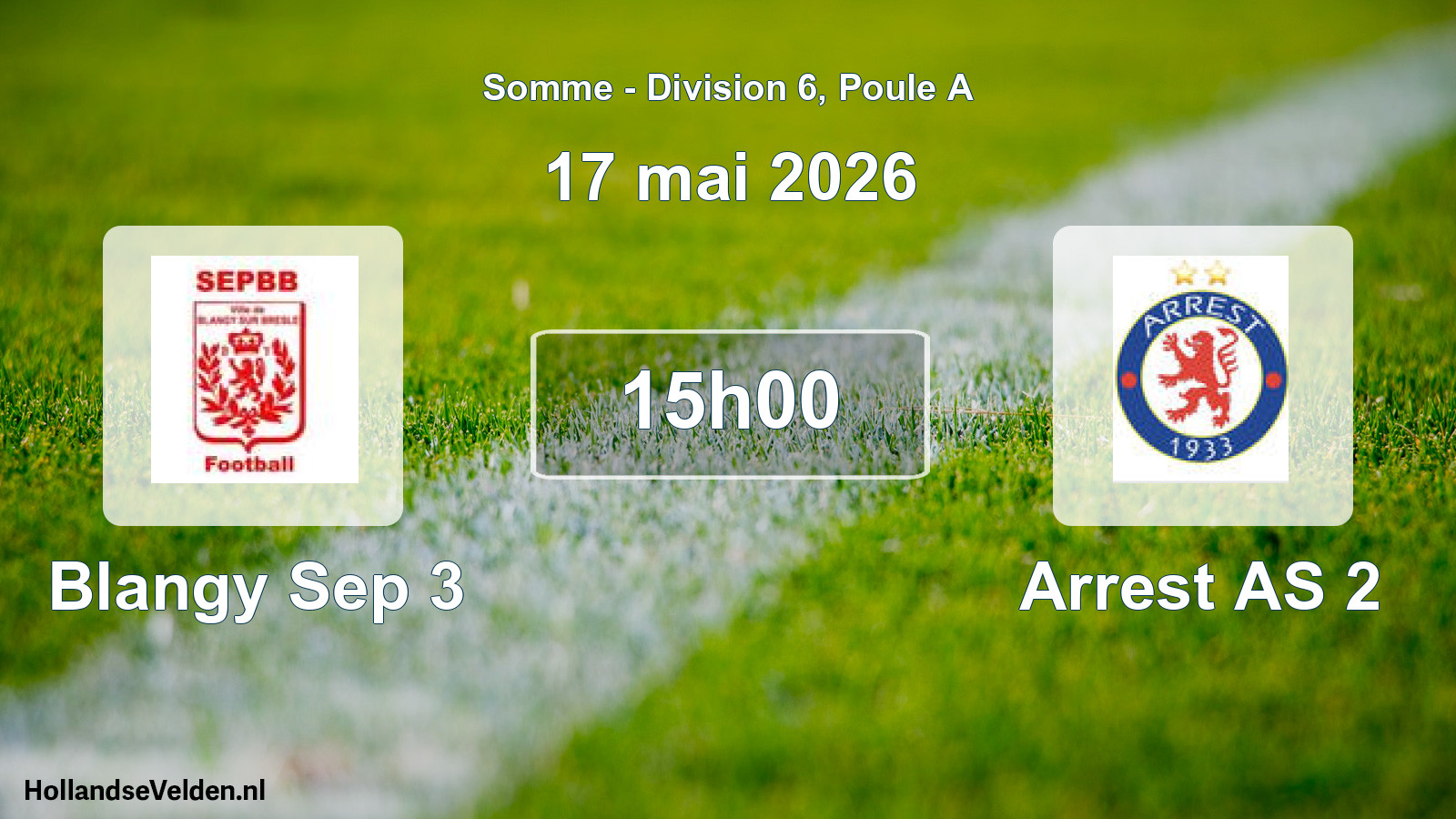Geplande wedstrijd: Blangy Sep 3 - Arrest AS 2 (17 mei 2026)