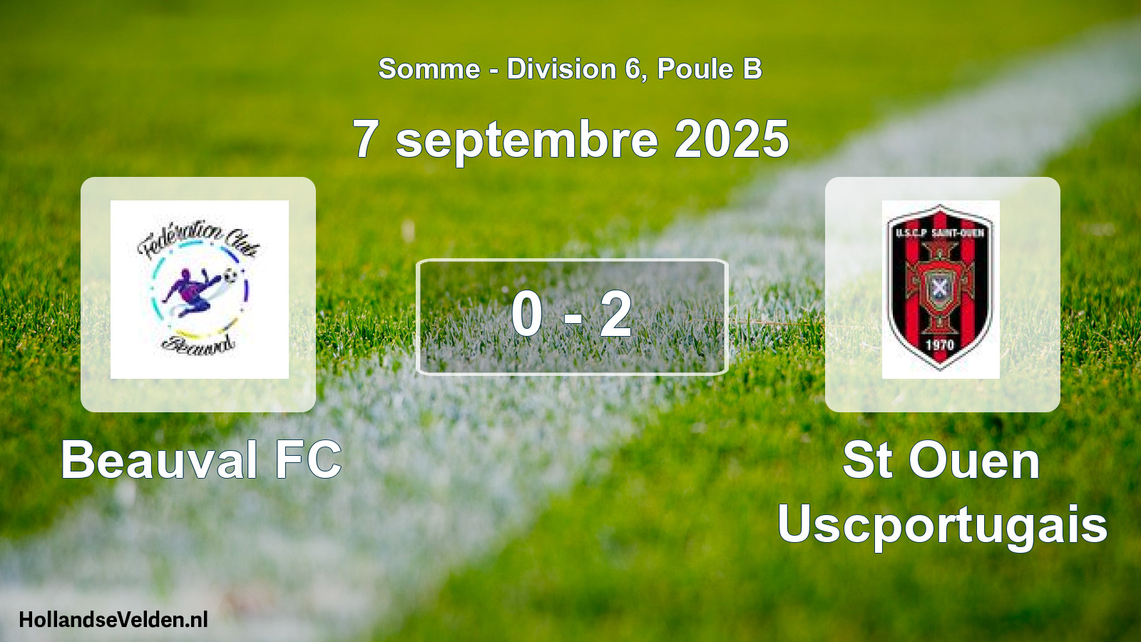 Match joué: Beauval FC - St Ouen Uscportugais 0 - 2 (7 septembre 2025)