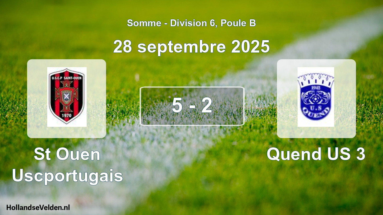 Match joué: St Ouen Uscportugais - Quend US 3 5 - 2 (28 septembre 2025)
