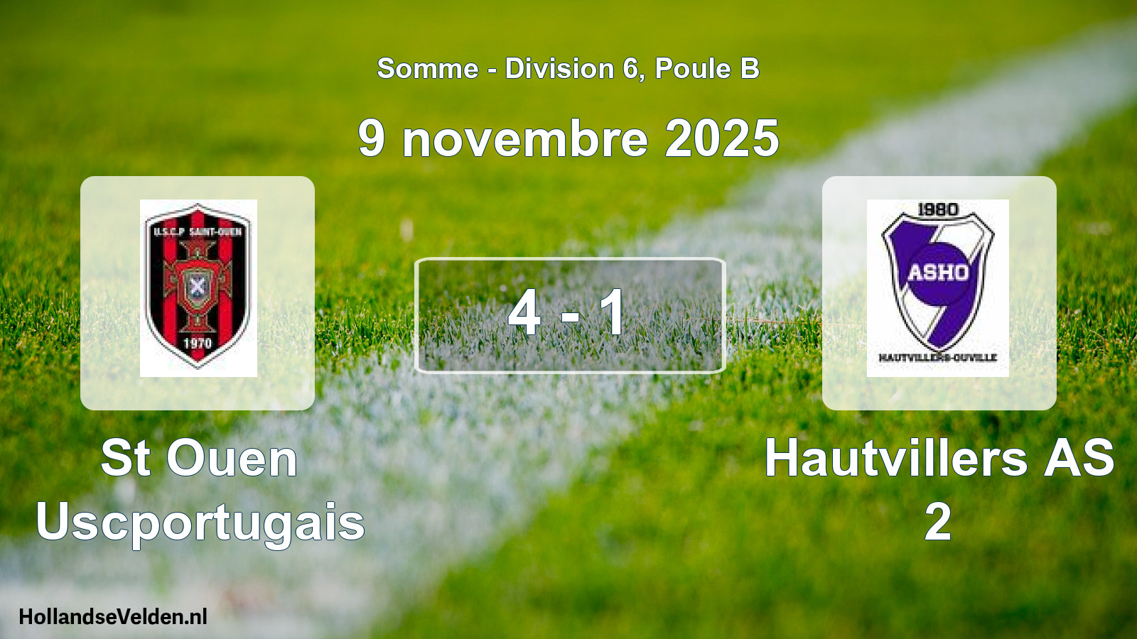 Gespeelde wedstrijd: St Ouen Uscportugais - Hautvillers AS 2 4 - 1 (9 november 2025)