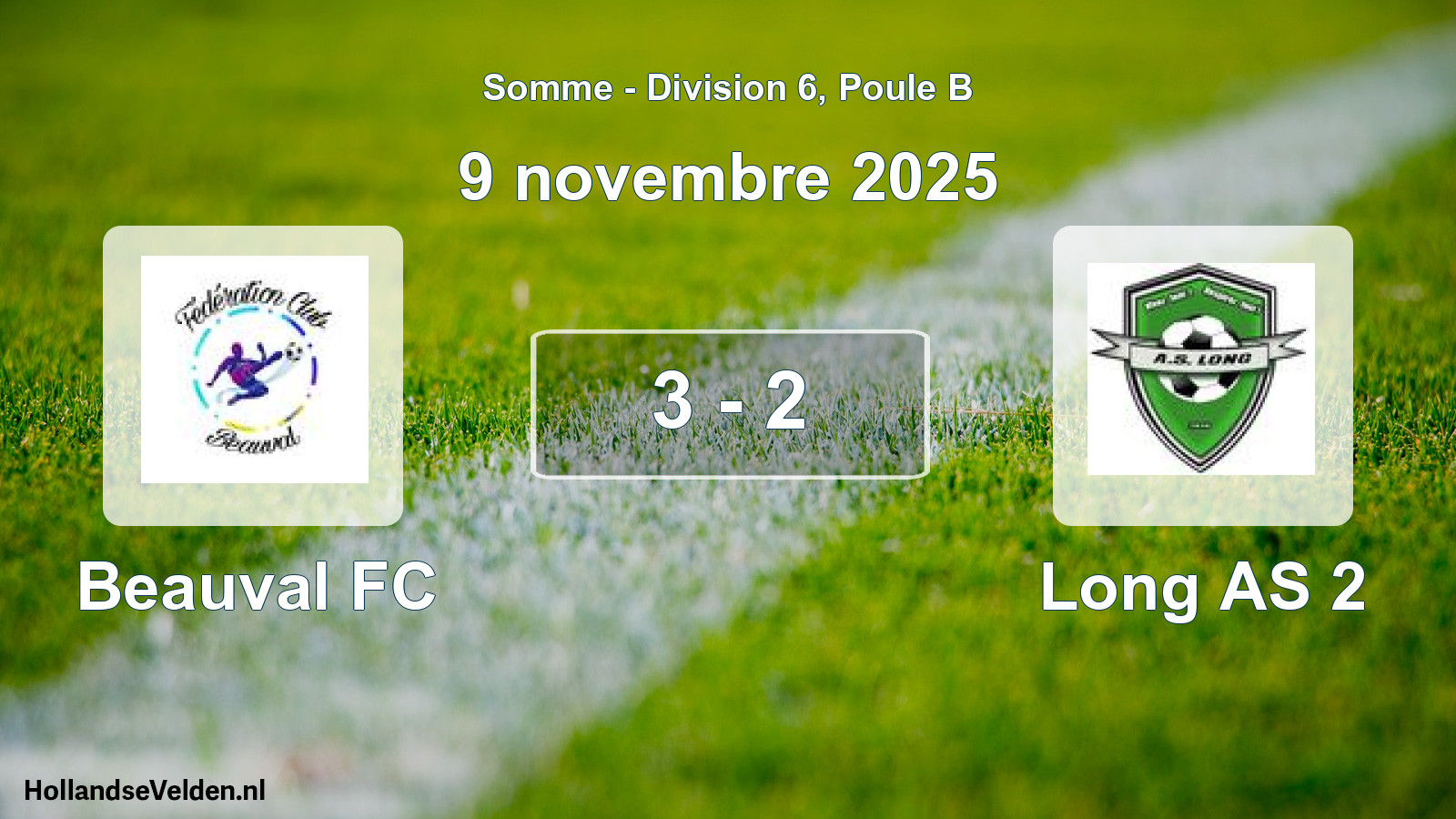 Gespeelde wedstrijd: Beauval FC - Long AS 2 3 - 2 (9 november 2025)