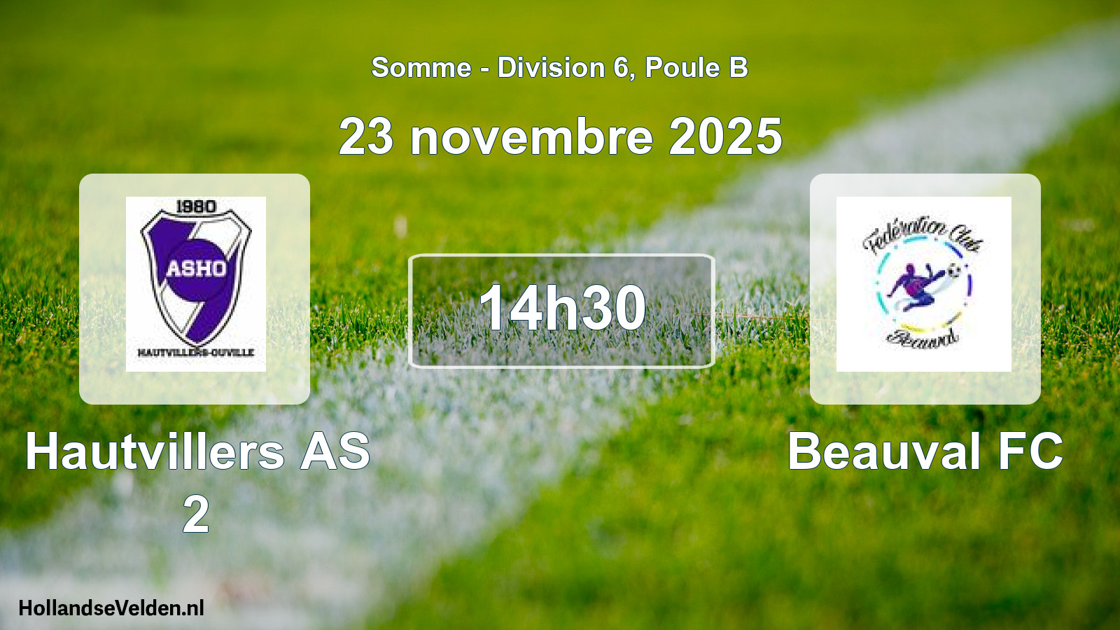 Geplande wedstrijd: Hautvillers AS 2 - Beauval FC (23 november 2025)