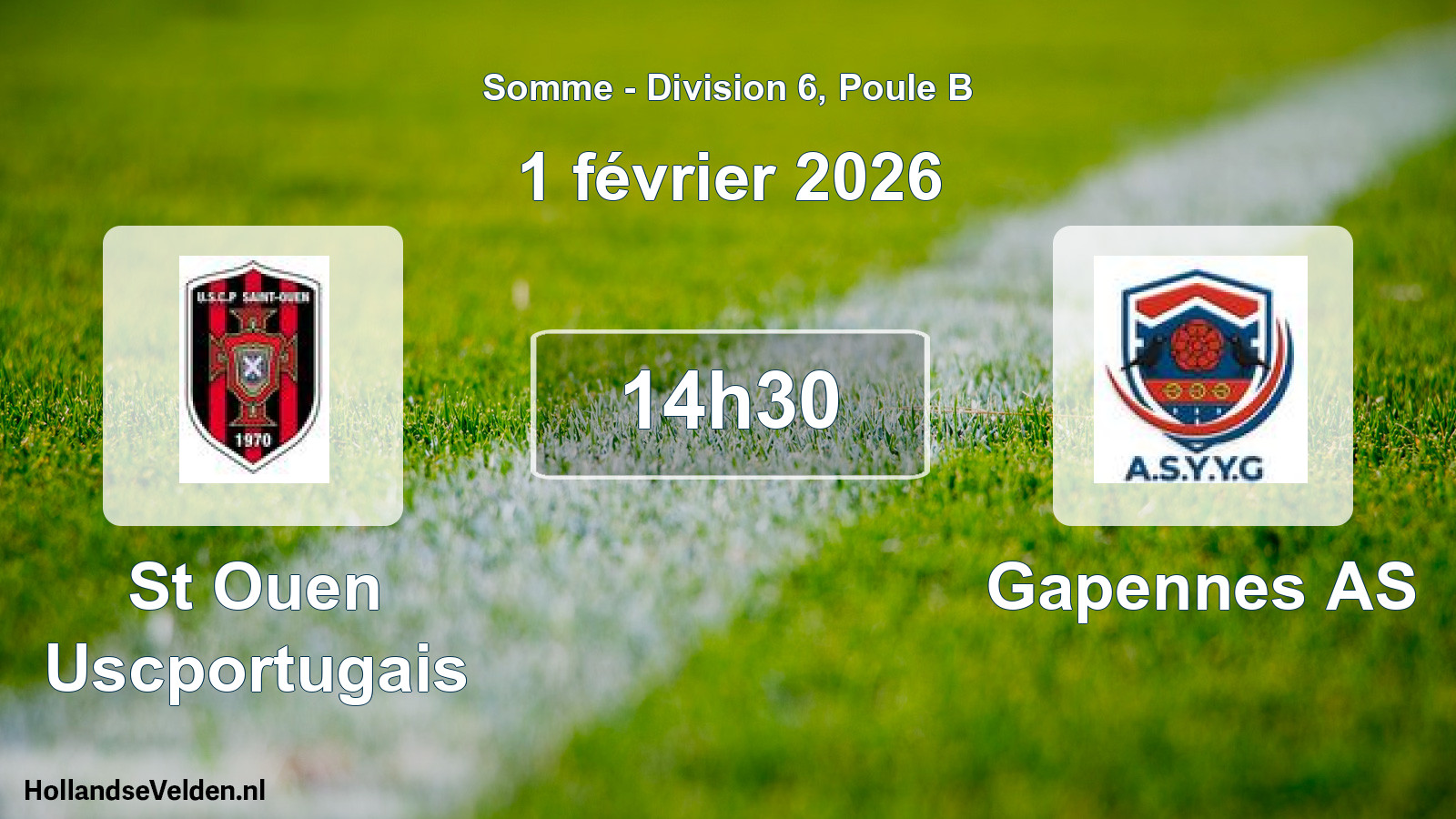 Match programmé: St Ouen Uscportugais - Gapennes AS (1 février 2026)
