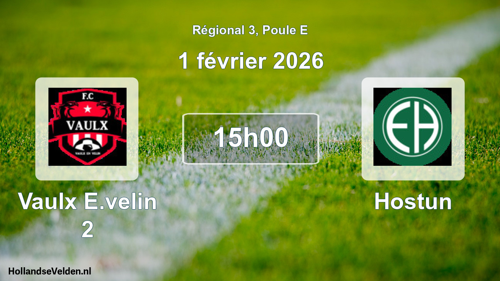 Geplande wedstrijd: Vaulx E.velin 2 - Hostun (1 février 2026)