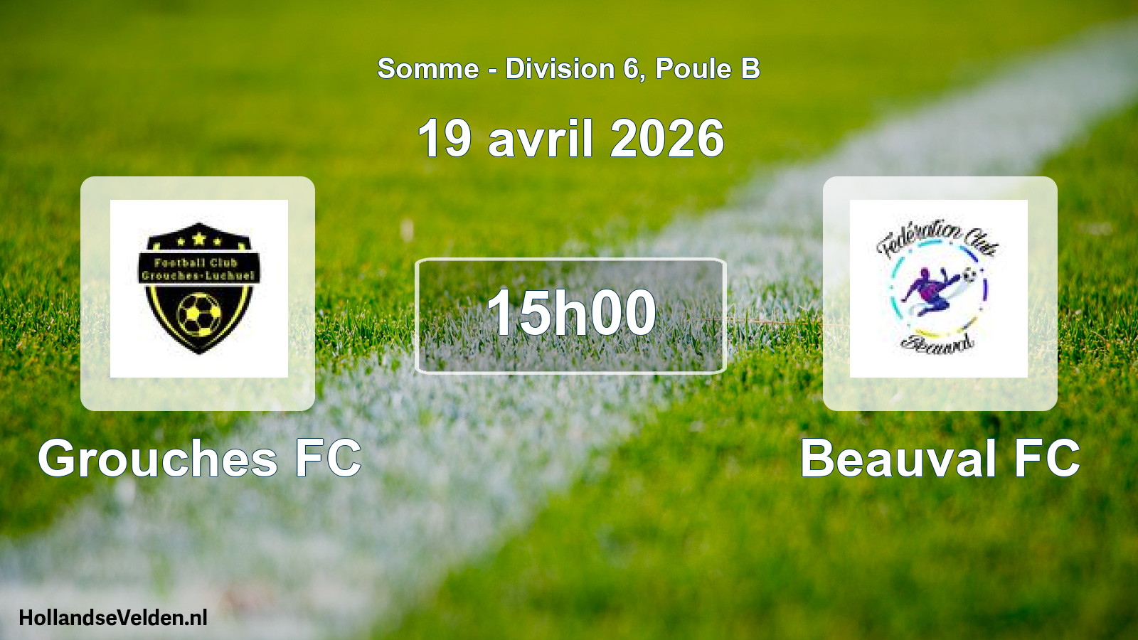 Geplande wedstrijd: Grouches FC - Beauval FC (19 april 2026)