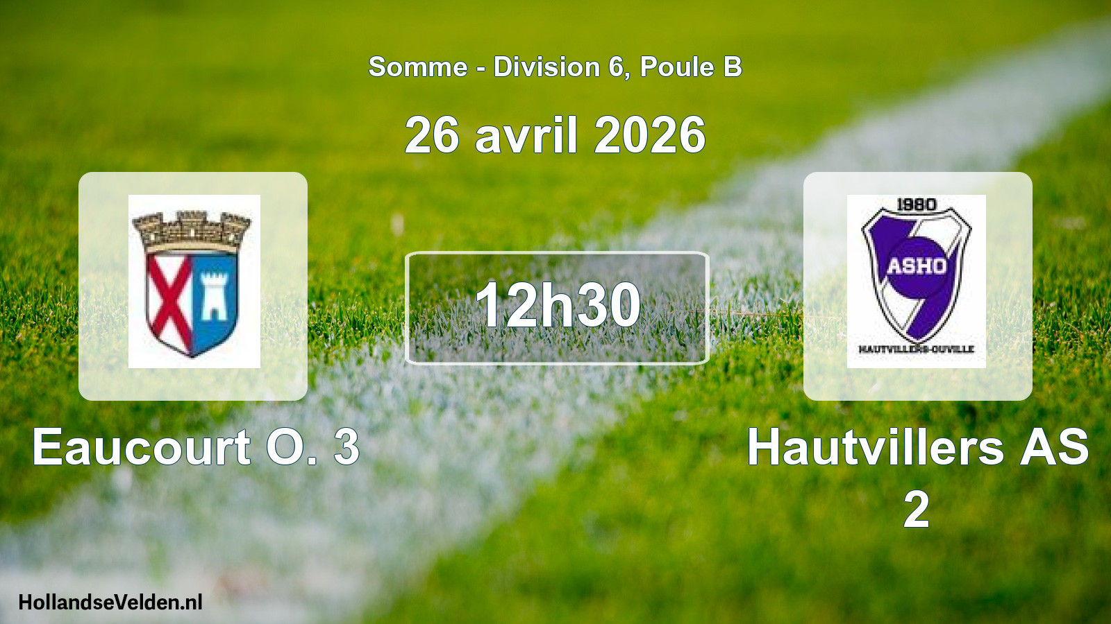 Match programmé: Eaucourt O. 3 - Hautvillers AS 2 (26 avril 2026)