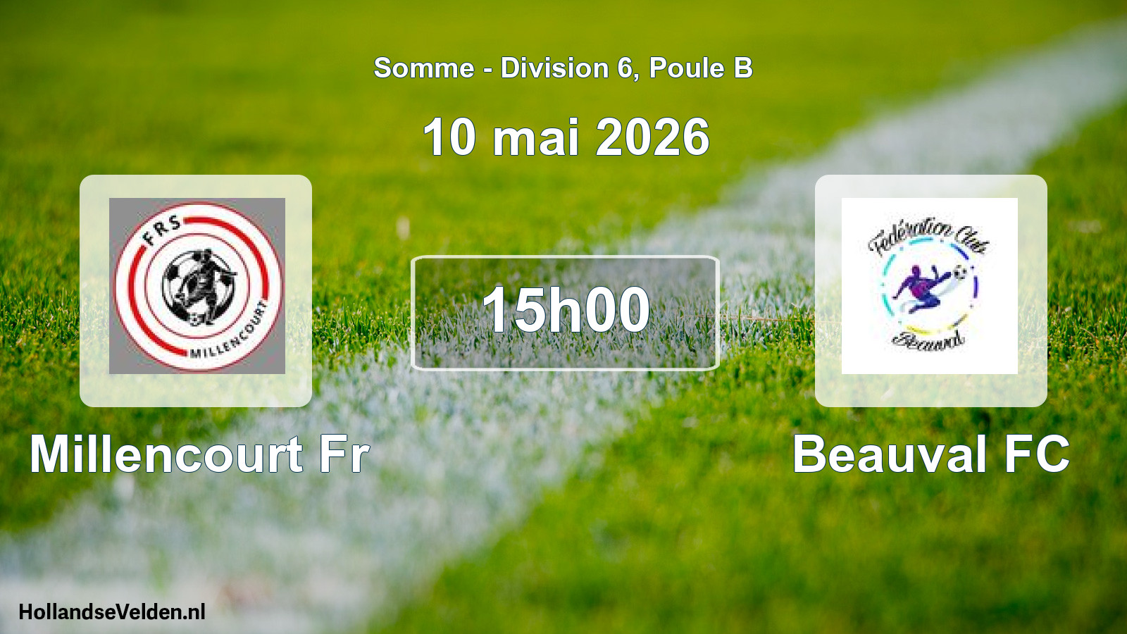 Match programmé: Millencourt Fr - Beauval FC (10 mai 2026)
