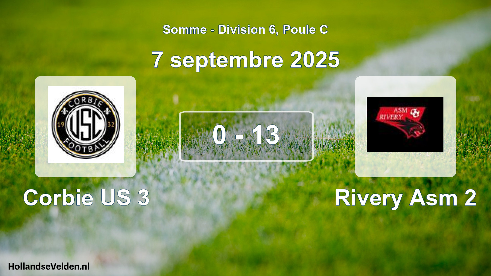 Total number of matches played: Corbie US 3 - Rivery Asm 2 0 - 13 (7 September 2025)