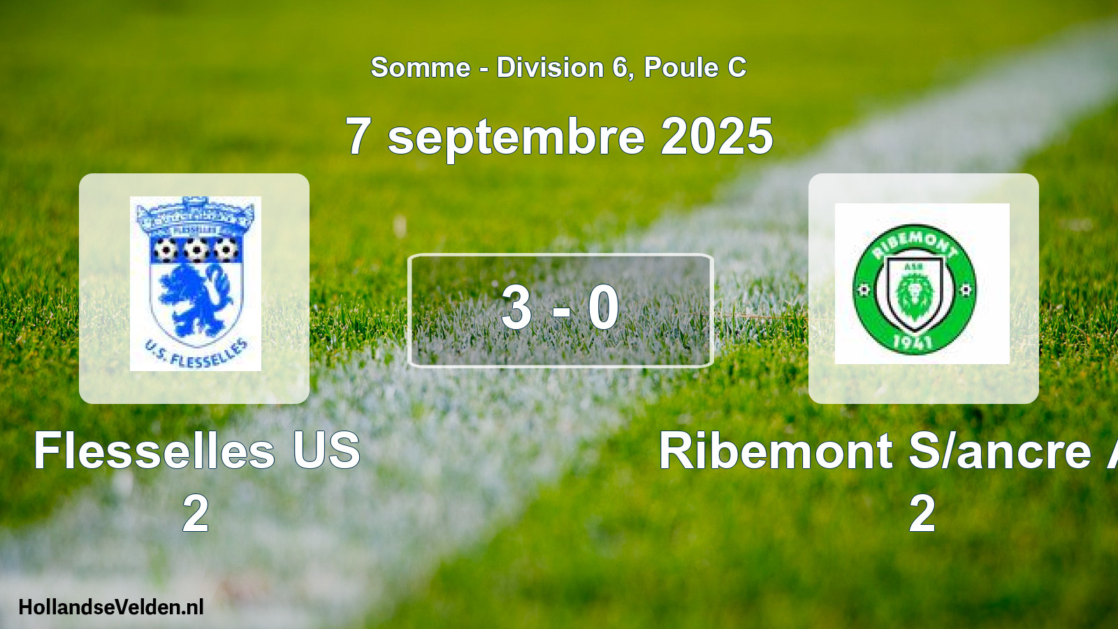 Gespeelde wedstrijd: Flesselles US 2 - Ribemont S/ancre Asf 2 3 - 0 (7 september 2025)