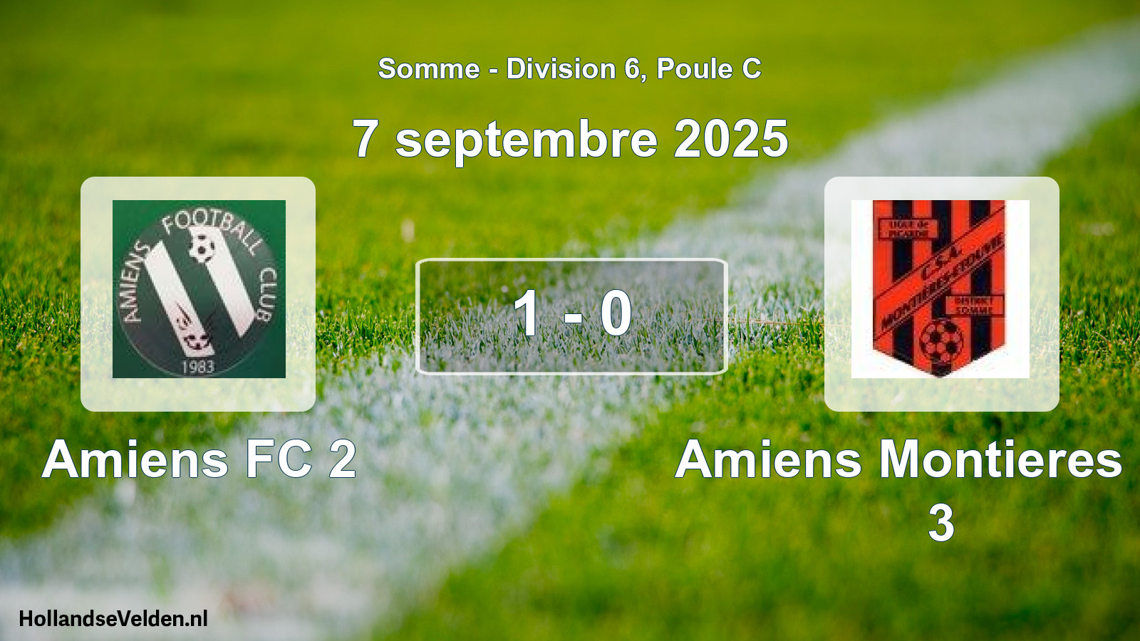Gespeelde wedstrijd: Amiens FC 2 - Amiens Montieres Cs 3 1 - 0 (7 september 2025)