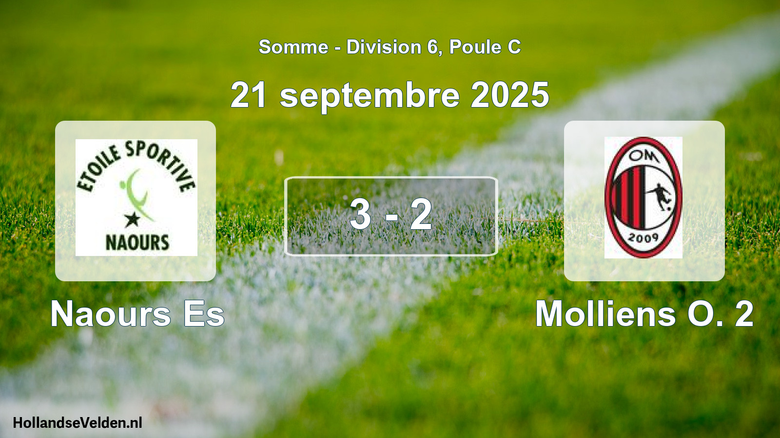 Total number of matches played: Naours Es - Molliens O. 2 3 - 2 (21 September 2025)