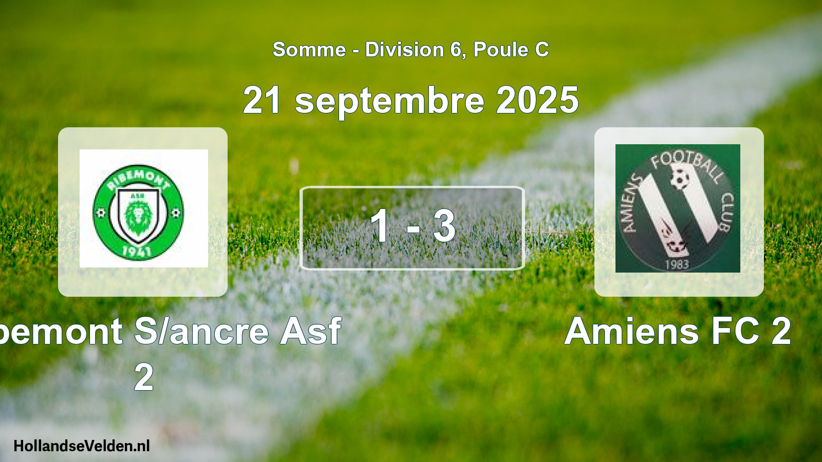 Total number of matches played: Ribemont S/ancre Asf 2 - Amiens FC 2 1 - 3 (21 September 2025)
