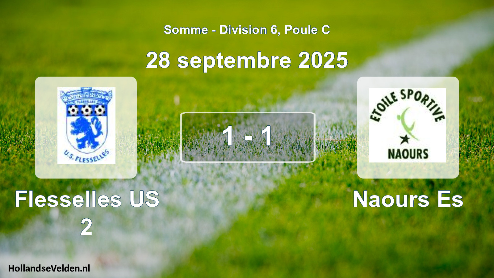 Match joué: Flesselles US 2 - Naours Es 1 - 1 (28 septembre 2025)