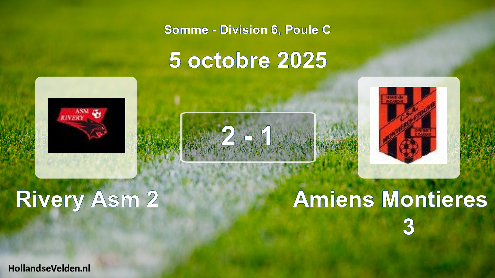 Total number of matches played: Rivery Asm 2 - Amiens Montieres Cs 3 2 - 1 (5 October 2025)