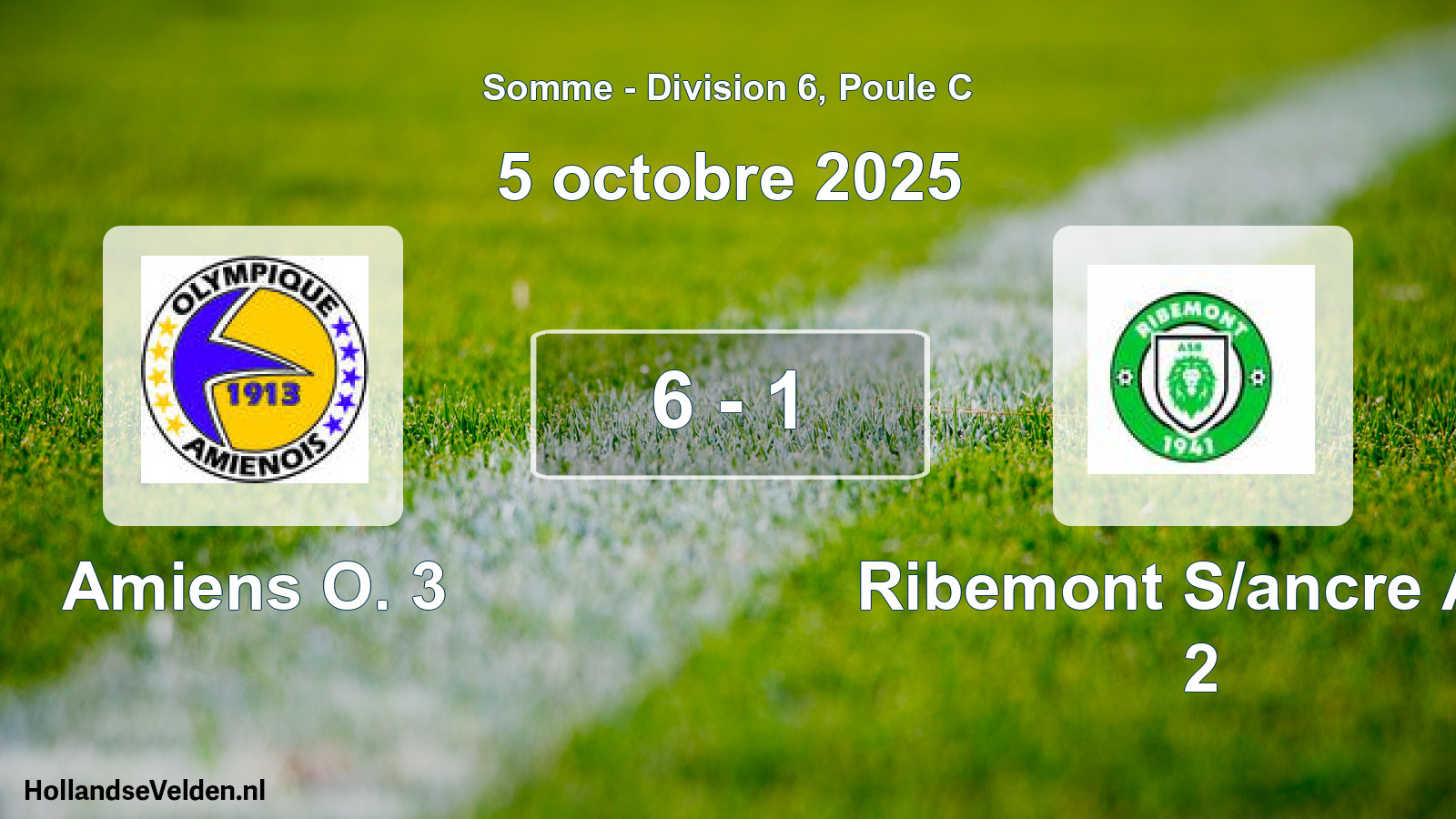 Total number of matches played: Amiens O. 3 - Ribemont S/ancre Asf 2 6 - 1 (5 October 2025)