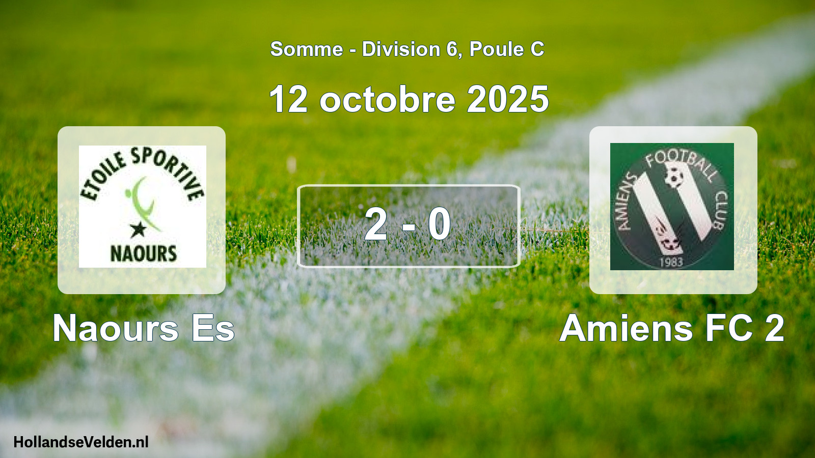 Match joué: Naours Es - Amiens FC 2 2 - 0 (12 octobre 2025)